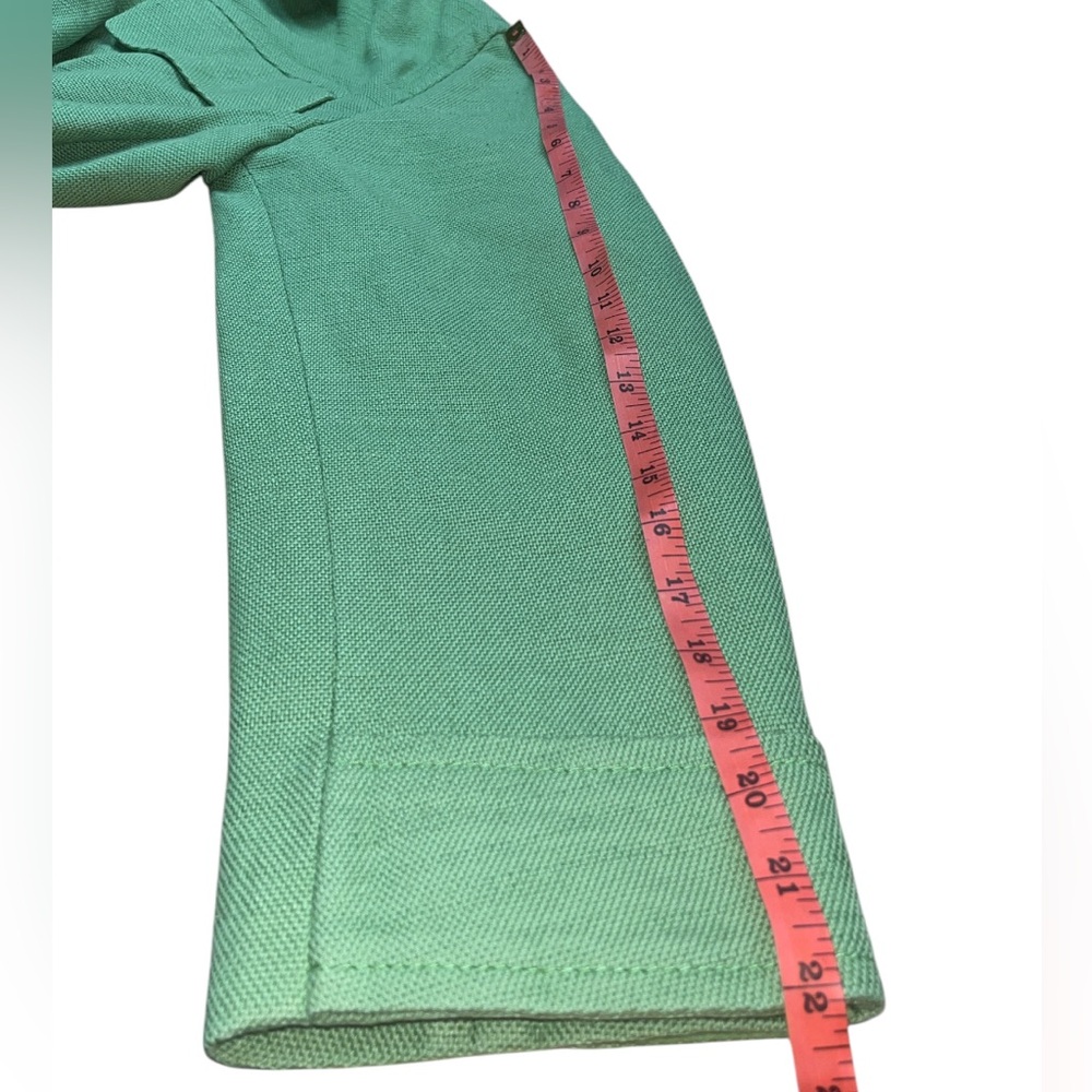 VINCE SAHARIENNE JACKET WOMENS SIZE MEDIUM GREEN LINEN BLEND BELTED - Picture 9 of 12